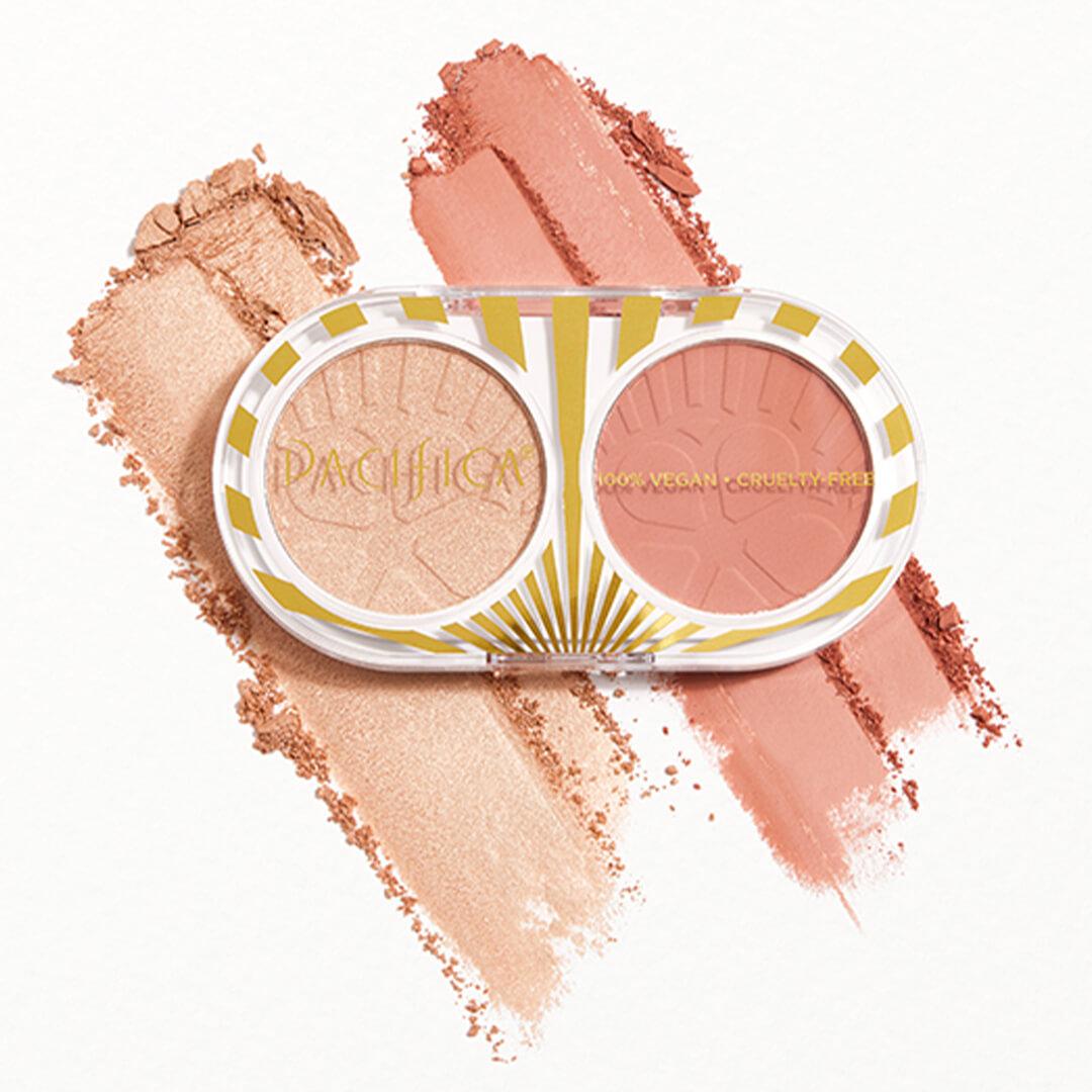 PACIFICA BEAUTY Glimmer Shimmer Highlighter & Blush in Fire Lit + Glimmer Shimmer Mobile