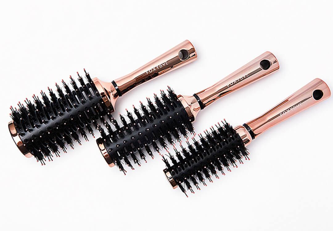 FOXYBAE Rose Gold Round Brush Set Mobile