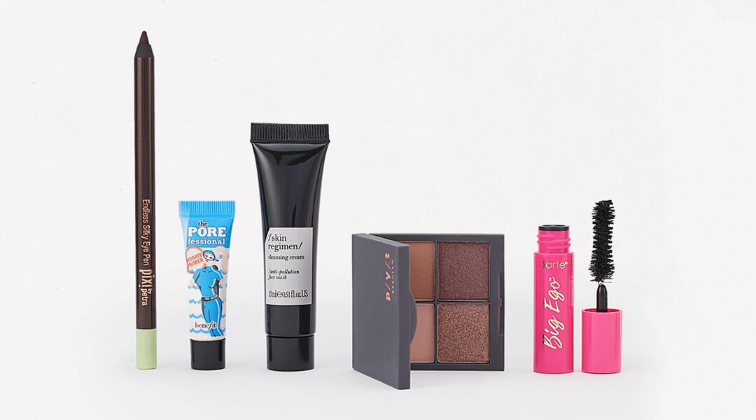 Image of makeup and skincare products from IPSY September 2020 Glam Bag on white background Desktop