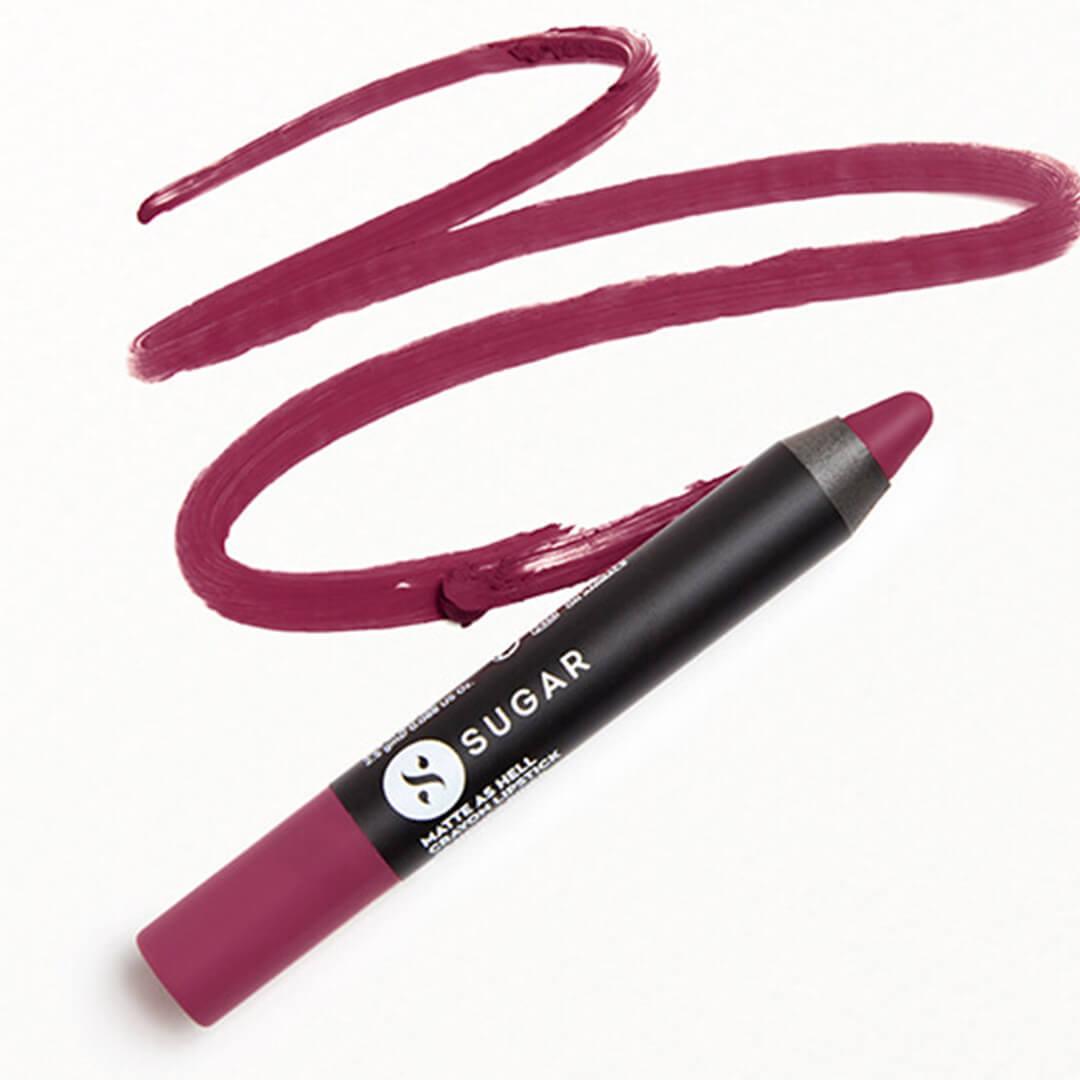 SUGAR COSMETICS Matte as Hell Lip Crayon in Miss Rosa Mobile productId:p-kczbj6w7872aspt