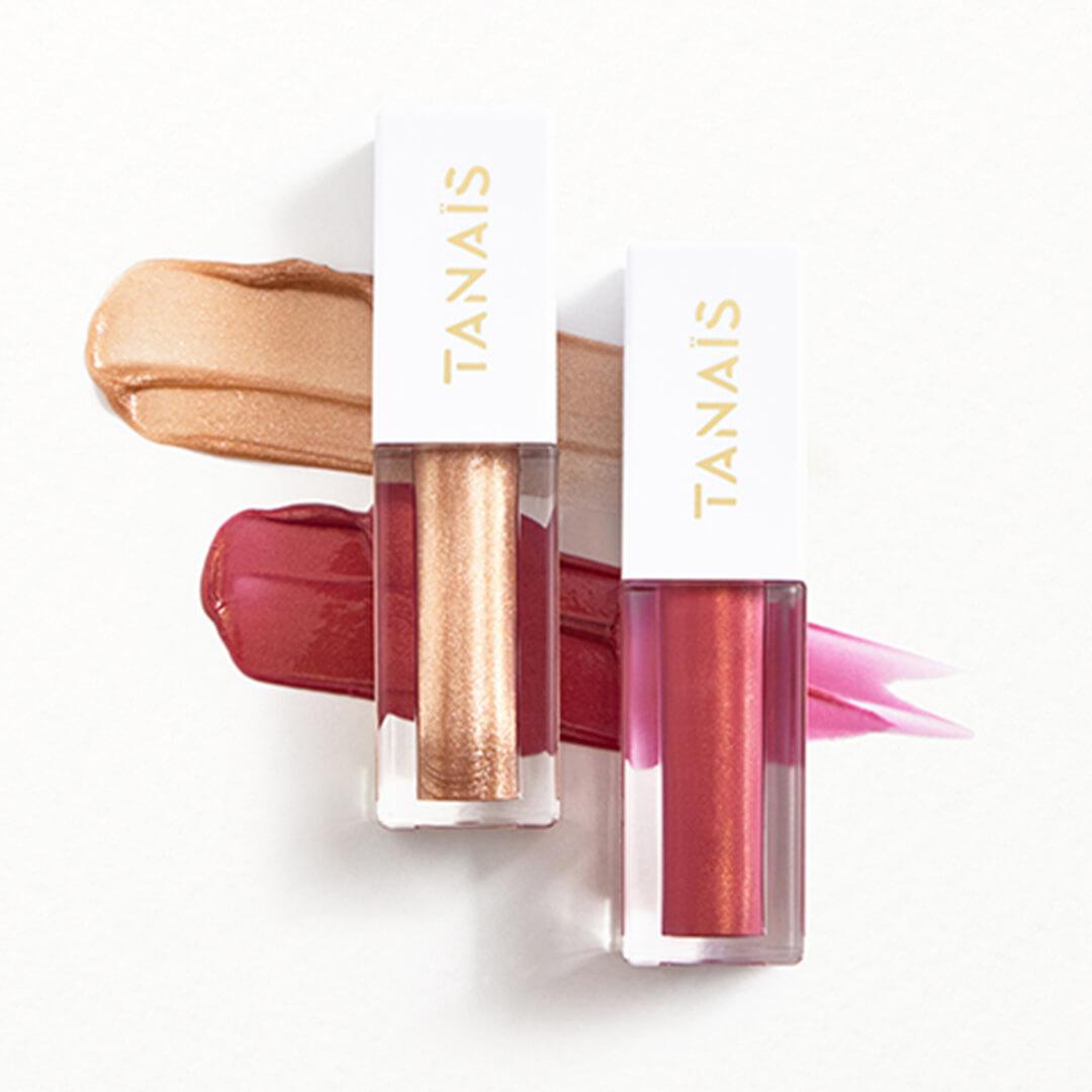 TANAÏS Sunset to Stars Lip Oil Duo in Mahina Moon & Plumeria Petals Mobile