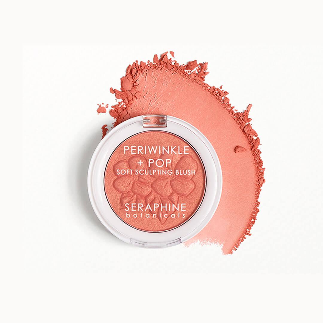 SERAPHINE BOTANICALS Periwinkle + Pop Soft Sculpting Blush in Coral Mist Desktop