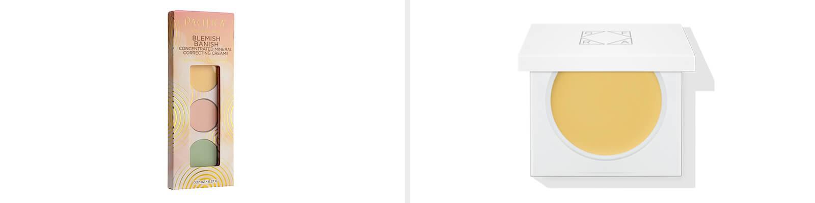 An image of PACIFICA BEAUTY Blemish Banish Concentrated Mineral Correcting Creams and an image of OFRA COSMETICS Yellow Corrector Pot Desktop