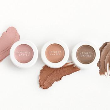 NATURE'S CARTEL Eyeshadow Trio in Champagne Scandal, Tan Lines From Tahiti, and 90's Nude Mobile