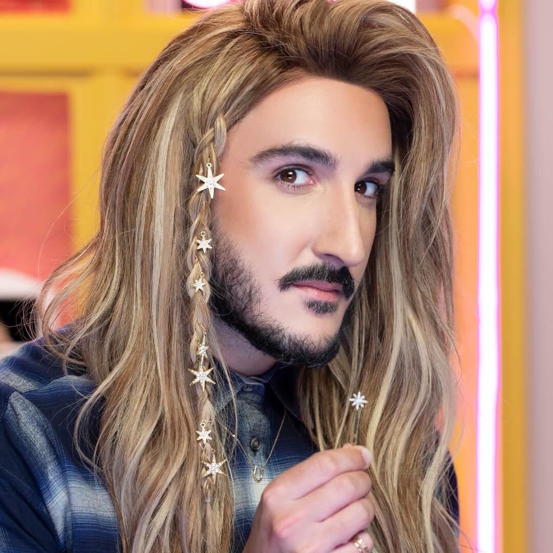 Profile image of Clayton Hawkins rocking a braided hairstyle embellished with stars Mobile