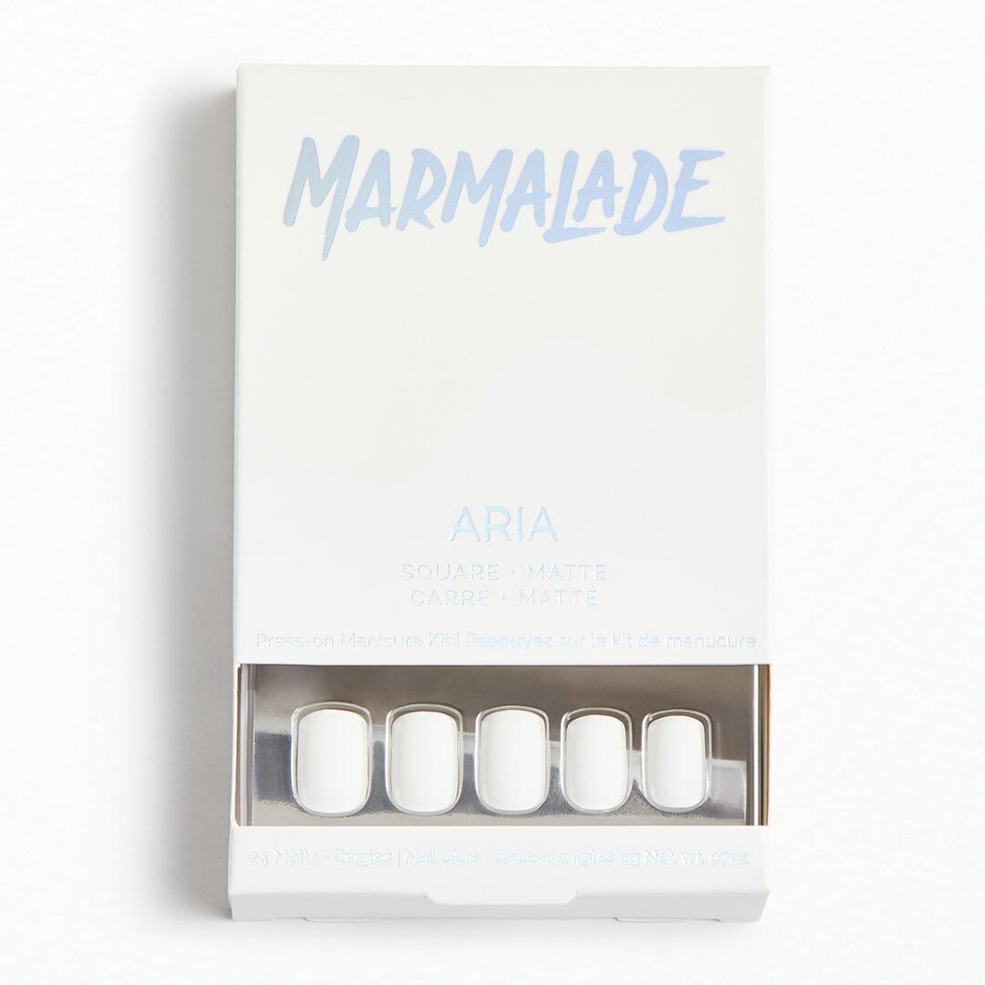 MARMALADE NAILS Press-on Manicure Kit in Aria | Square Matte White Mobile