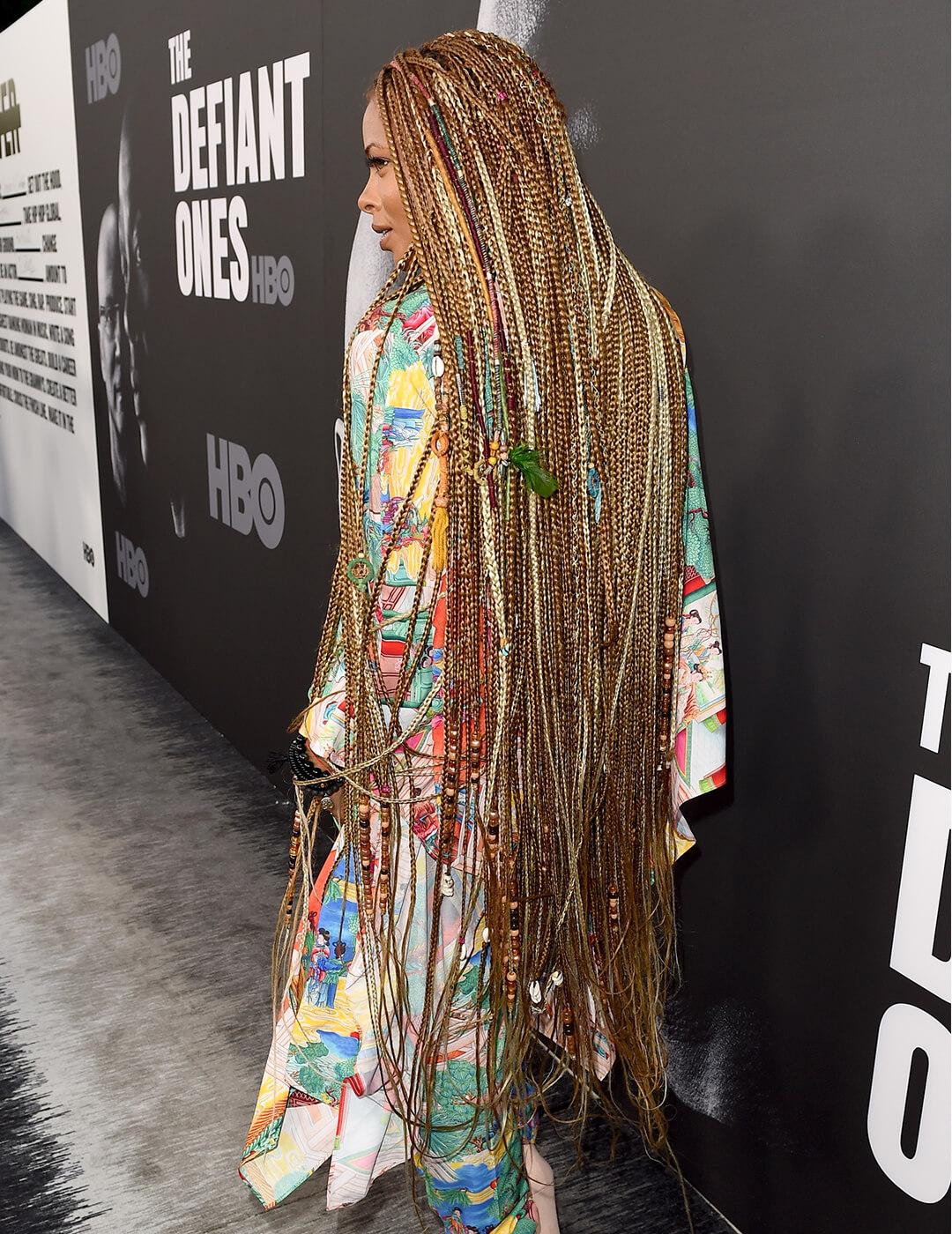Eva Marcille rocking very long braided hairstyle Mobile