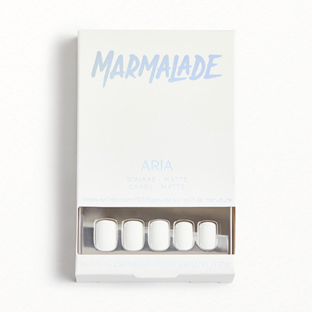 MARMALADE NAILS Press-on Manicure Kit in Aria | Square Matte White Desktop